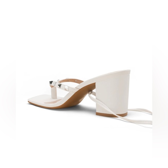 Women Flip Flop Sandals Chunky Block Heel Strappy Heel Sandals - Picture 4 of 4